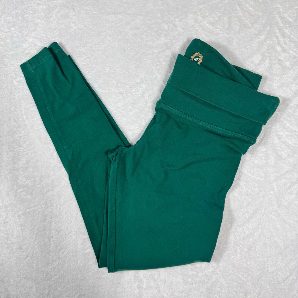 Victoria's Secret PINK Active Green Cotton‎ Mid Rise Foldover Legging Women's M